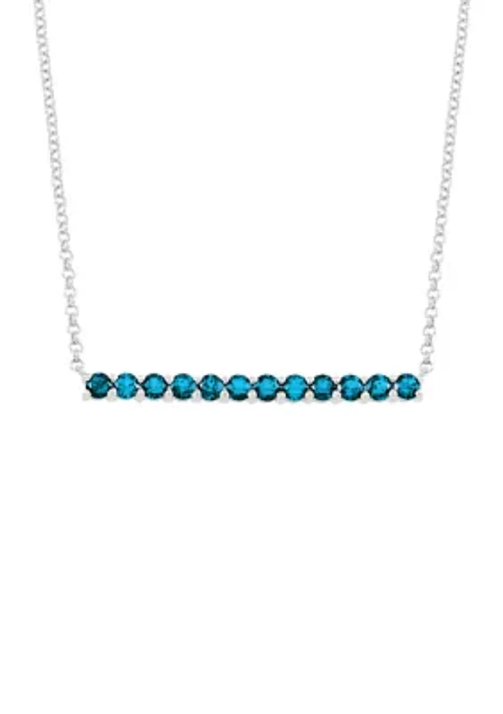 1.8 ct. t.w. Blue Topaz Bar Necklace in Sterling Silver