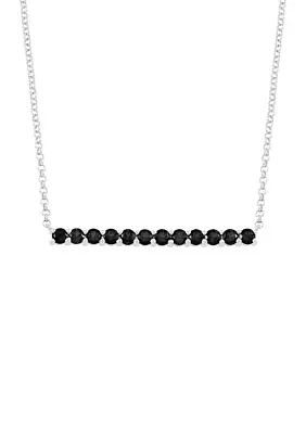 1.44 ct. t.w. Onyx Bar Necklace in Sterling Silver