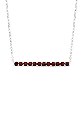 1.68 ct. t.w. Garnet Bar Necklace in Sterling Silver