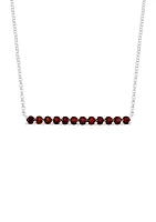 1.68 ct. t.w. Garnet Bar Necklace in Sterling Silver