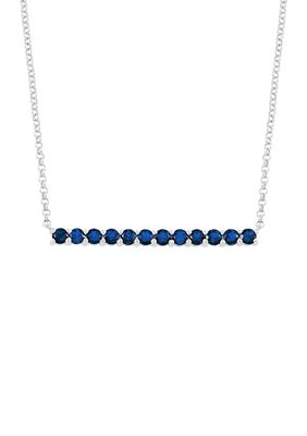 1.68 ct. t.w. Created Sapphire Bar Necklace in Sterling Silver