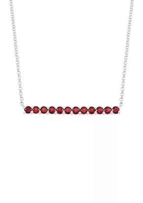 1.8 ct. t.w. Created Ruby Bar Necklace in Sterling Silver