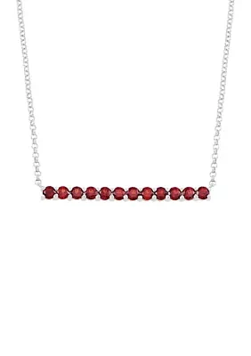 1.8 ct. t.w. Created Ruby Bar Necklace in Sterling Silver