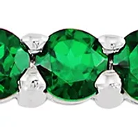 1.32 ct. t.w. Created Emerald Bar Necklace in Sterling Silver