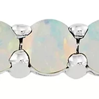 1.08 ct. t.w. Created Opal Bar Necklace in Sterling Silver 