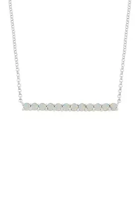 1.08 ct. t.w. Created Opal Bar Necklace in Sterling Silver 