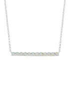 1.08 ct. t.w. Created Opal Bar Necklace in Sterling Silver 