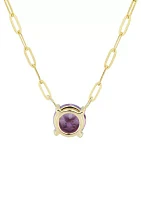 Amethyst Necklace in 10K Yellow Gold