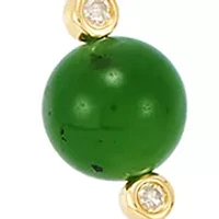 Nephrite Jade and 1/10 ct. t.w. Diamond Necklace in 10K Yellow Gold