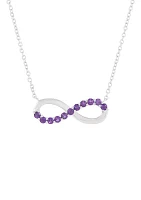 Amethyst Infinity Necklace in Sterling Silver