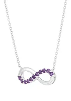 Amethyst Infinity Necklace in Sterling Silver