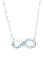 Blue Topaz Infinity Necklace in Sterling Silver