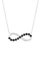 Onyx Infinity Necklace in Sterling SIlver