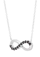 Onyx Infinity Necklace in Sterling SIlver