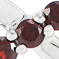 Garnet Infinity Necklace in Sterling Silver