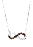 Garnet Infinity Necklace in Sterling Silver