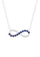 Lab Created Sapphire Infinity Necklace in Sterling Silver