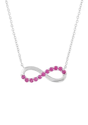 Lab Created Ruby Infinity Necklace in Sterling Silver