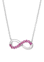 Lab Created Ruby Infinity Necklace in Sterling Silver