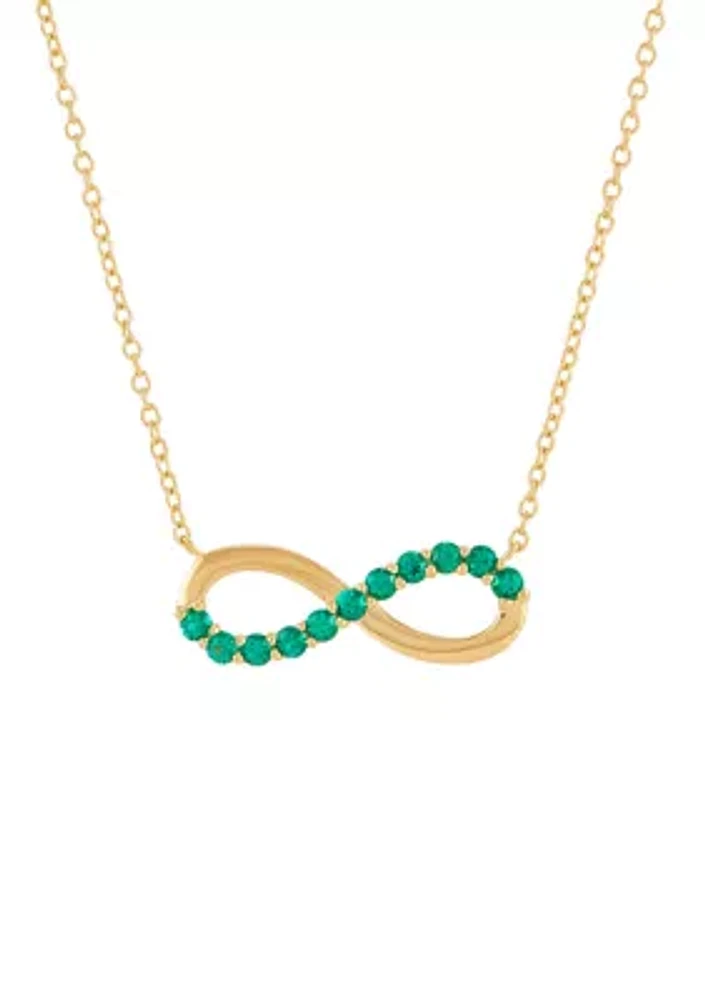 Lab Created Emerald Infinity Necklace in Gold Over Sterling Silver