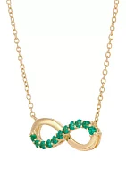 Lab Created Emerald Infinity Necklace in Gold Over Sterling Silver