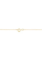 Lab Grown White Sapphire Pendant Necklace with 18" Rope Chain in 10K Yellow Gold