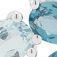 1/10 ct. t.w. Diamond and Multi Blue Topaz Necklace in 10K White Gold