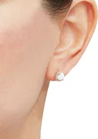 Lab Created Opal and Lab Created White Sapphire Stud Earrings in 10K Rose Gold