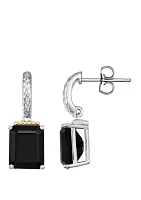 Onyx Drop Earrings in Sterling Silver/14k Yellow Gold