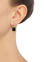 Onyx Drop Earrings in Sterling Silver/14k Yellow Gold