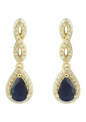 1/6 ct. t.w. Sapphire and Diamond Earrings in 10K Yellow Gold.