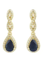 1/6 ct. t.w. Sapphire and Diamond Earrings in 10K Yellow Gold.