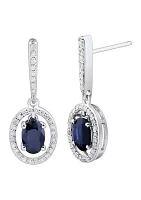 2.21 ct. t.w. Sapphire and Diamond Earrings in 10K White Gold