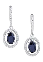 2.21 ct. t.w. Sapphire and Diamond Earrings in 10K White Gold