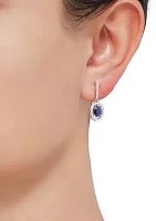 2.21 ct. t.w. Sapphire and Diamond Earrings in 10K White Gold