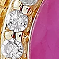 1/5 ct. t.w. Diamond and Ruby Stud Earrings in 10K Yellow Gold