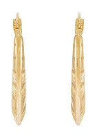 Chevron Hoop Earrings in 10K Yellow Gold