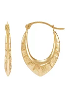 Chevron Hoop Earrings in 10K Yellow Gold