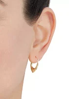 Chevron Hoop Earrings in 10K Yellow Gold