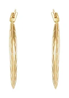 Ribbed Hoop Earrings in 10K Yellow Gold