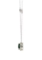 Lab Created Emerald and White Sapphire Earring, Ring, and Necklace Set in Sterling Silver