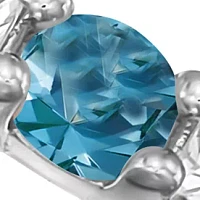 9/10 ct. t.w. Sky Blue Topaz and Lab Created White Sapphire Ring in Sterling Silver 