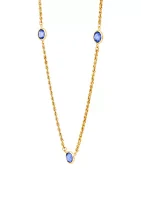 Created Sapphire Necklace in Gold Over Sterling Silver