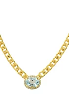 Blue Topaz Necklace in Gold Over Sterling Silver