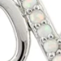 Lab Created Opal Love Necklace in Sterling Silver