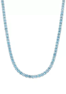 Swiss Blue Topaz Necklace in Sterling Silver