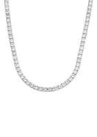 Lab Grown White Sapphire Necklace in Sterling Silver