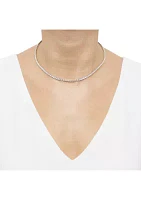 Lab Grown White Sapphire Necklace in Sterling Silver