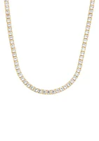 Lab Grown White Sapphire Necklace in Gold Over Sterling Silver