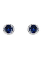 3.2 ct. t.w. Lab Created Sapphire and Lab Created White Sapphire Earrings in Sterling Silver